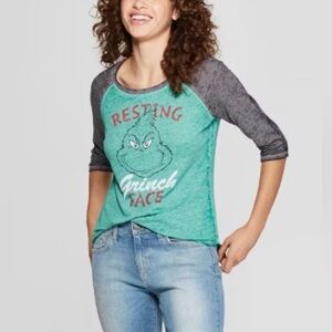 Green Grinch Baseball Tee XS